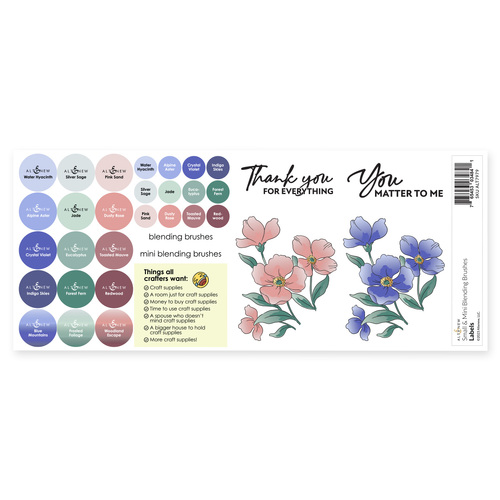 Altenew Small & Mini Blending Brushes Label Set - Blue Mountains, Frosted Foliage, Woodland Escape