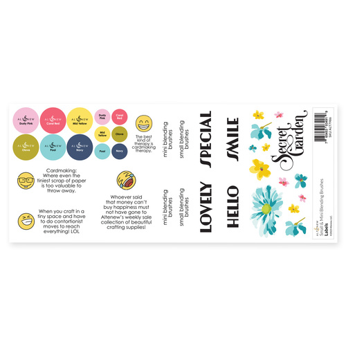 Altenew Small & Mini Blending Brushes Label Set - Deco Garden