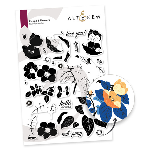 Altenew Cupped Flowers Stamp Set