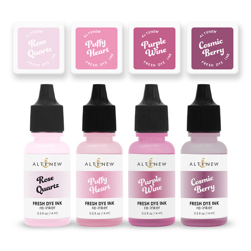 Altenew Fresh Dye Ink Mini Cube & Re-inker Bundle - Rose Petal 