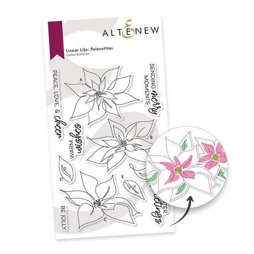 Altenew Linear Life: Poinsettias Stamp Set