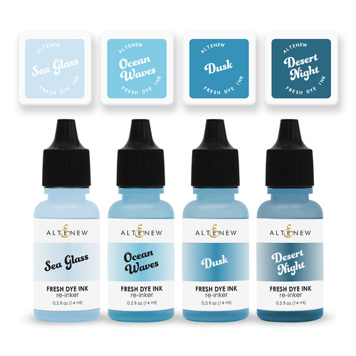 Altenew Cool Summer Night Fresh Dye Ink Mini Cube & Re-inker Bundle