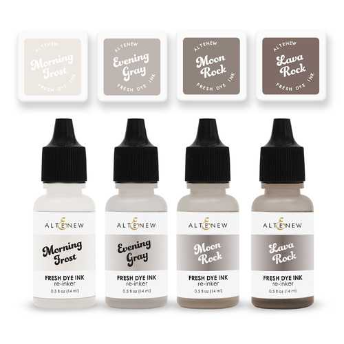 Altenew Fresh Dye Ink Mini Cube & Re-inker Bundle - Warm Gray 