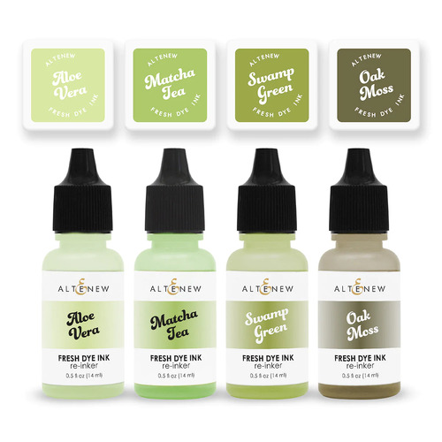 Altenew Fresh Dye Ink Mini Cube & Re-inker Bundle - Forest Trail 