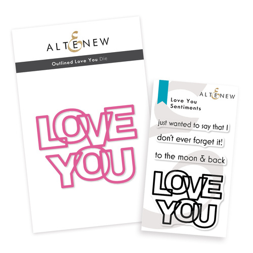 Altenew Everyday Love Sentiments Bundle: Outlined Love You Die + Love You Sentiments Stamp Set