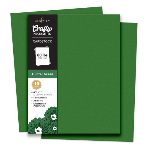 Altenew Crafty Necessities- Hunter Green Cardstock (10 sheets/set)
