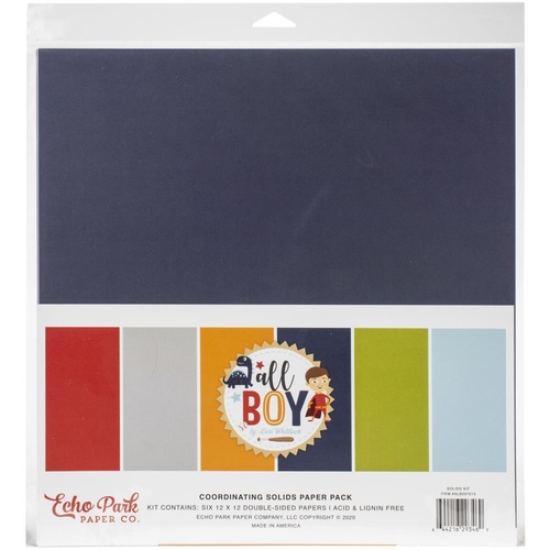 Echo Park All Boy 12" Solid Cardstock Pack