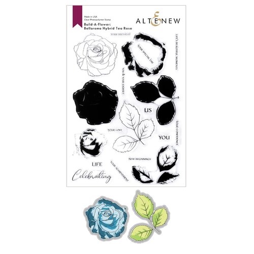 Altenew Build-a-Flower Bellaroma Hybrid Tea Rose Layering Stamp & Die Set