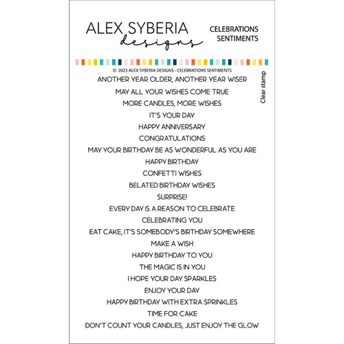 Alex Syberia Celebrations Sentiments Stamp Set