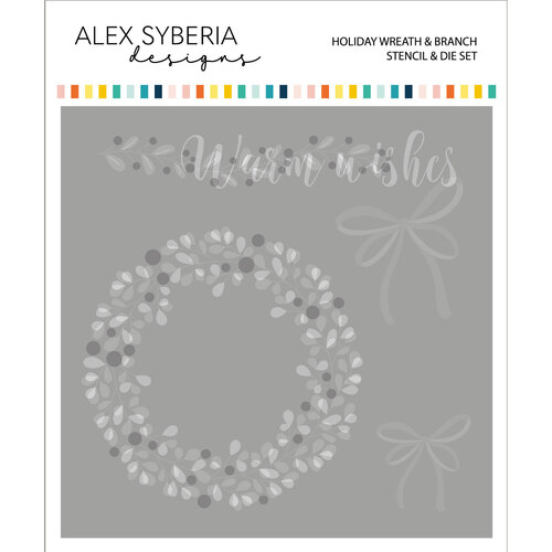Alex Syberia Holiday Wreath & Branch Stencil & Die Set