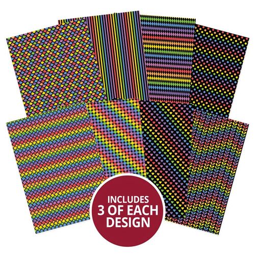 Hunkydory Adorable Scorable Cardstock Pattern Pack Midnight Rainbows