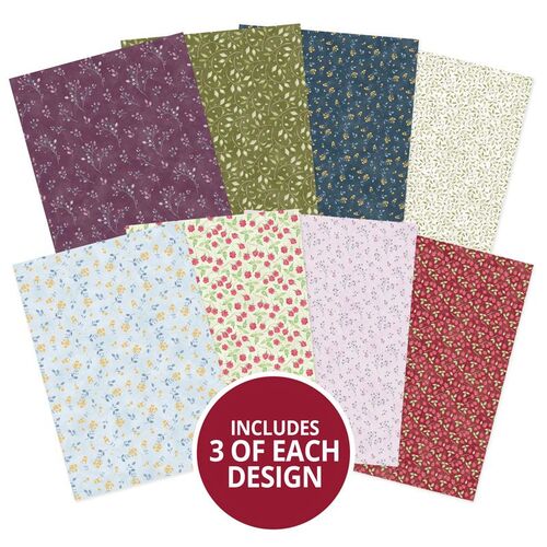 Hunkydory Adorable Scorable Flourishing Leaves A4 Pattern Cardstock Pack