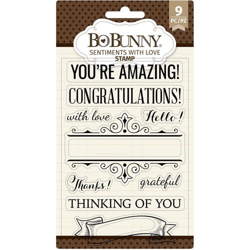 Bo Bunny Sentiments Clear Stamps