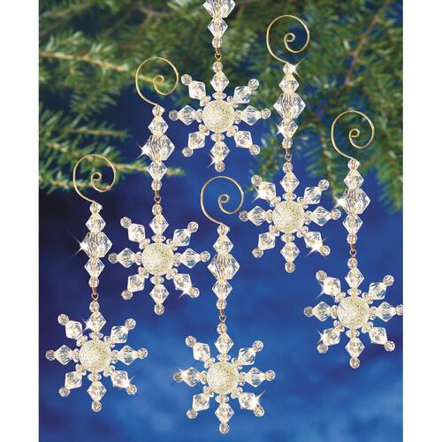 The Beadery Snow Crystal Danglers Holiday Beaded Ornament Kit