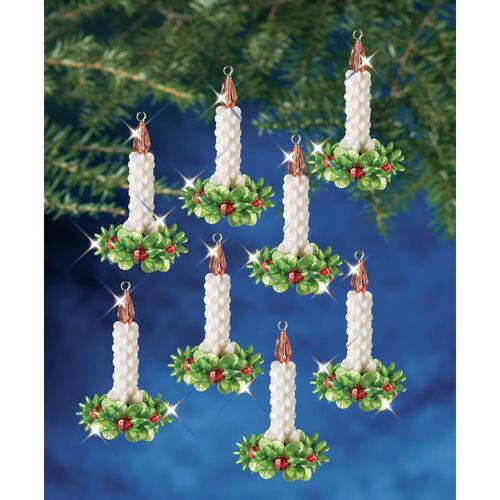 The Beadery Candle Wreath Holiday Beaded Ornament Kit