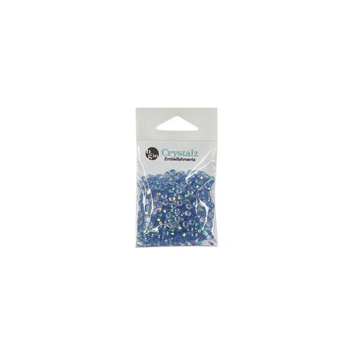 Buttons Galore Ocean Blue Crystalz Clear Flat Back Gems