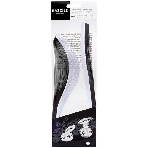 Bazzill Black / White Quilling Strips Paper Pack