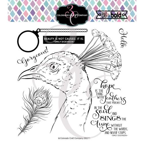 Colorado Craft Company Big & Bold Stamp Hope Sings Peacock