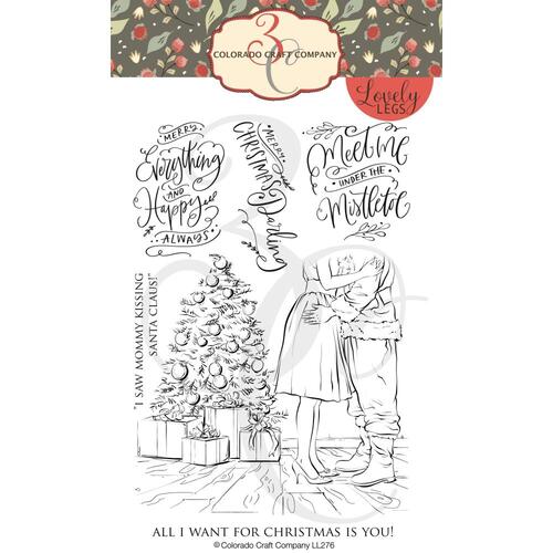 Colorado Craft Company Lovely Legs Stamp Mommy Kissing Santa