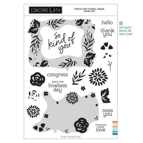 Concord & 9th Triple-Step Floral Frame Stamp Set