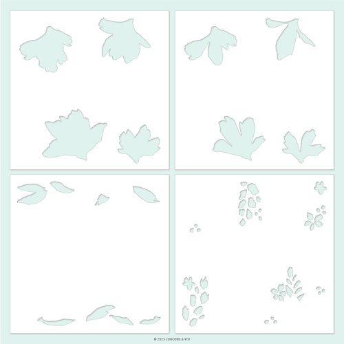 Concord & 9th Garden's Edge Stencil Pack (4 qty; 6 x 6)