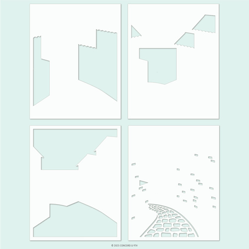 Concord & 9th Seaside Stencil Pack (4 qty; 4.75 x 6)