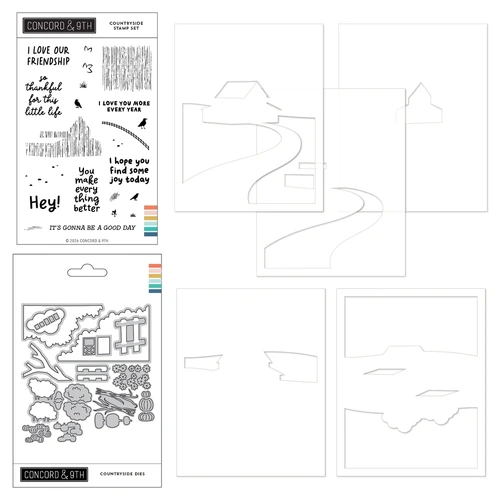 Concord & 9th Countryside Stamp, Die & Stencil Bundle