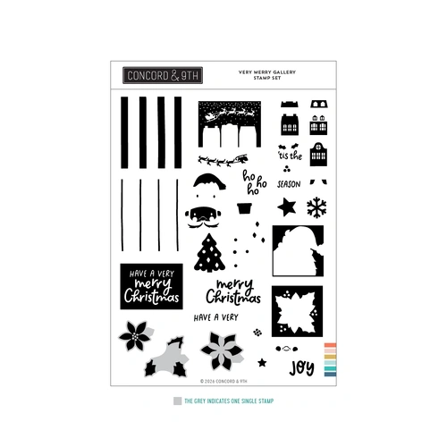 Concord & 9th Very Merry Gallery Stamp Set (6 x 8)