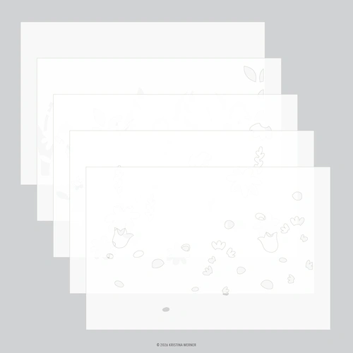 Concord & 9th Flower Field Stencil Pack (5 qty; 6 x 9) by Kristina Werner