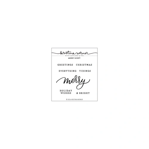 Concord & 9th Merry Script Stamp Set (3 x 3)