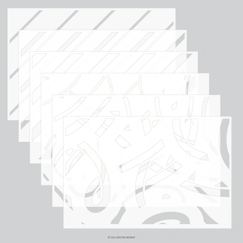 Concord & 9th Peppermint Stripes Stencil Pack (6 qty; 6 x 9)