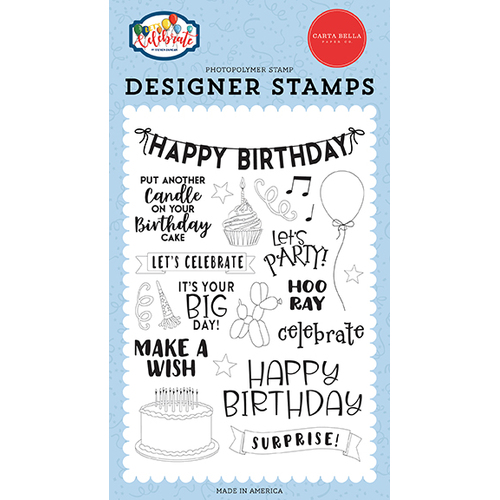 Carta Bella Let's Celebrate Birthday Surprise Stamp Set