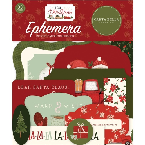 Carta Bella Hello Christmas Cardstock Ephemera Icons