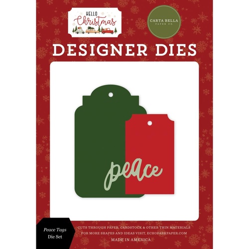 Carta Bella Hello Christmas Designer Die Peace Tags