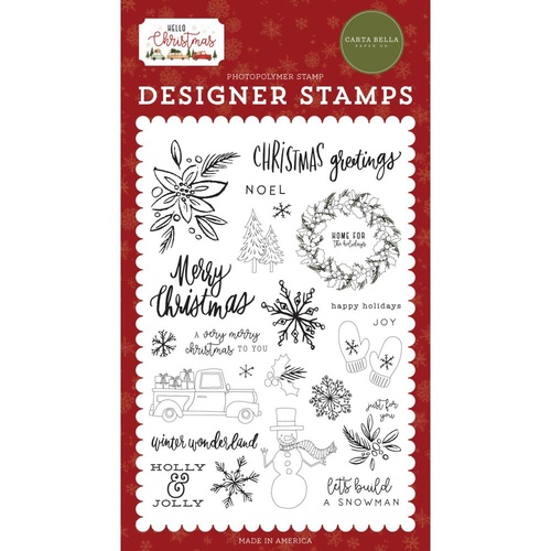 Carta Bella Hello Christmas Stamp Christmas Greetings