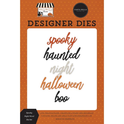 Carta Bella Halloween Market Designer Die Spooky Night Words
