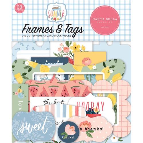 Carta Bella Summer Frames & Tags Ephemera Cardstock Die-Cuts