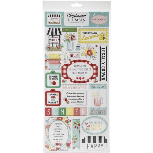Carta Bella Summer Market Chipboard Phrases