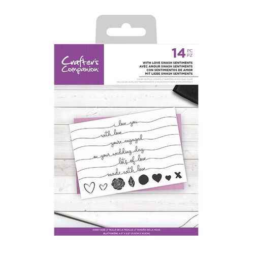 Crafters Companion With Love Swash Sentiments Stamp