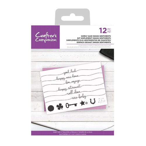Crafters Companion Simply Said Swash Sentiments Stamp