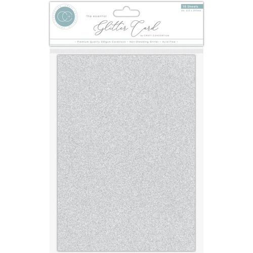 Craft Consortium Silver The Essential A4 Glitter Card