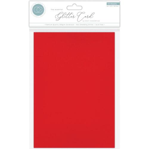 Craft Consortium Red The Essential A4 Glitter Card