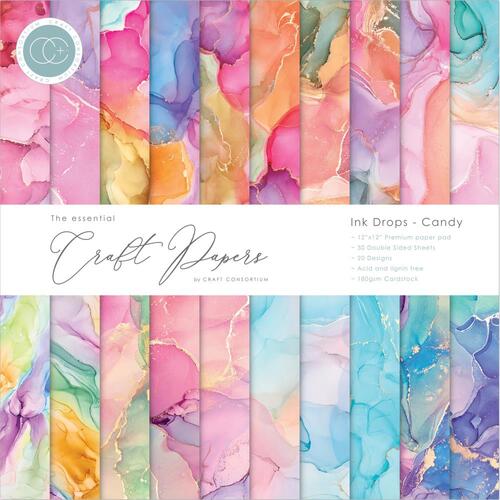 Craft Consortium Candy Ink Drops 12" : The Essential Craft Papers Pad