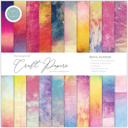 Craft Consortium Retro Summer 12" : The Essential Craft Papers Pad