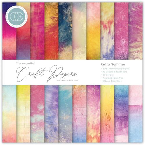 Craft Consortium Retro Summer 6" - The Essential Craft Papers Pad