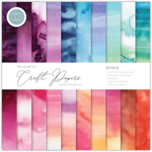 Craft Consortium Ombre 8" : The Essential Craft Papers Pad