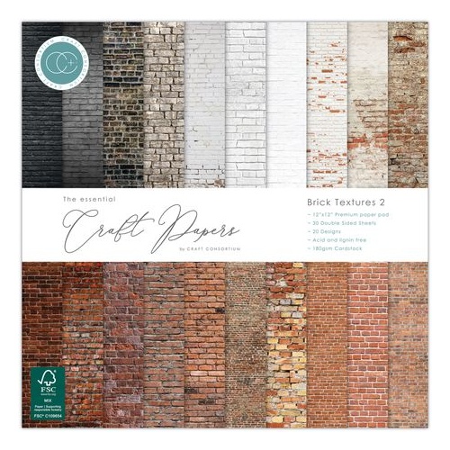 Craft Consortium The Essential Papers - Brick Textures 12x12"