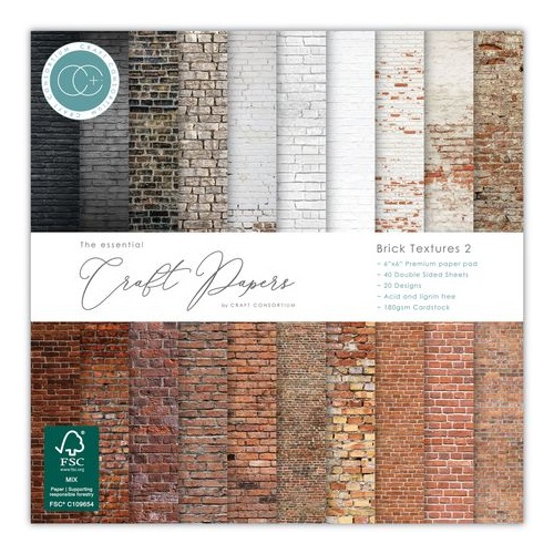 Craft Consortium The Essential Papers - Brick Textures 6x6"