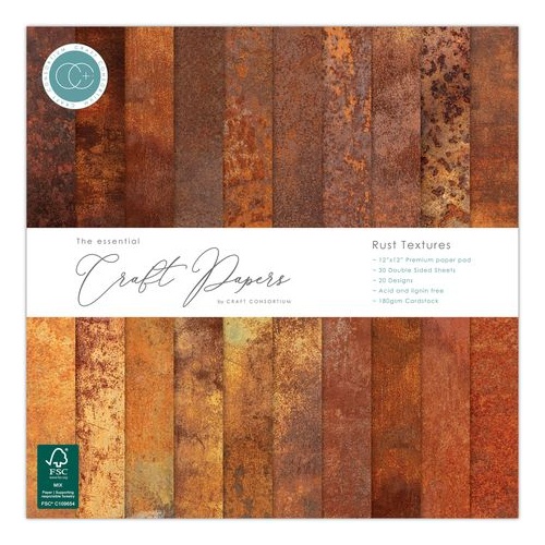 Craft Consortium The Essential Papers - Rust Textures 12x12"