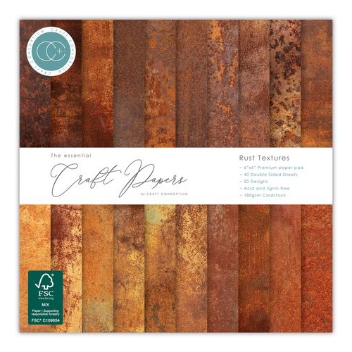 Craft Consortium The Essential Papers - Rust Textures 6x6"